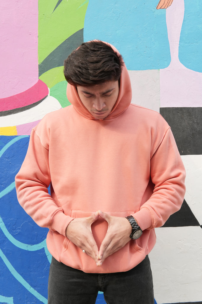 PEACH WEAR A HUG  OVERSIZED HOODIE