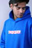 ROYAL BLUE X LONE WOLF PUFF PRINTED OVERSIZED HOODIE