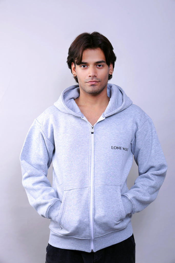 LW MELANGE GREY ZIPPER